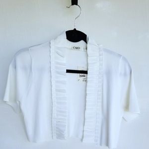 White Ruffled Shrug